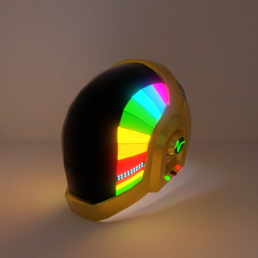 The helmet, ground-truth emission, emission on.