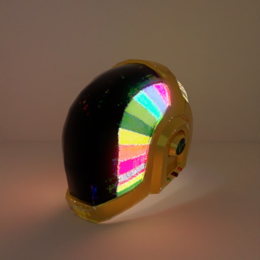 The helmet, Hunyuan3D-Emission, emission on.