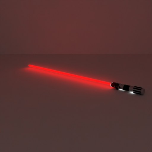 The saber, SegviGen-Emission, emission on.
